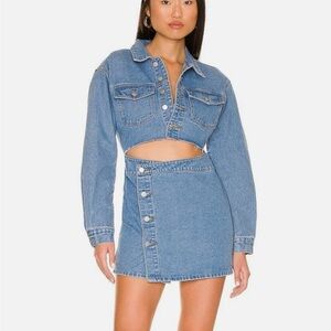 Denim Superdown mika button front dress XS